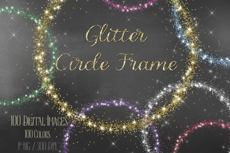 100-glitter-particle-circle-frames-photo-frames-clip-arts