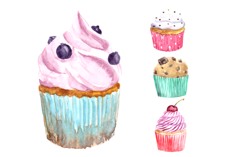 watercolor-sweets-clip-art-set