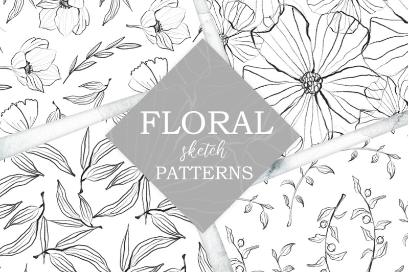 flower-and-leaves-sketch-patterns