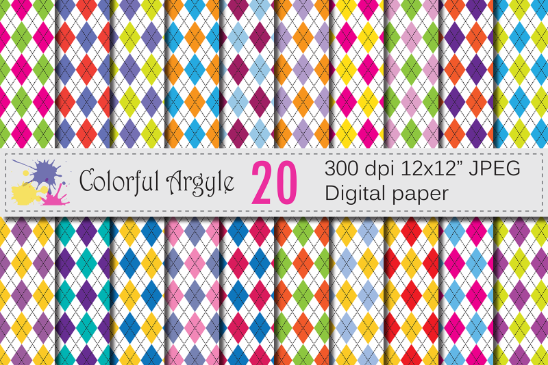 colorful-argyle-digital-paper-pack-diamond-backgrounds