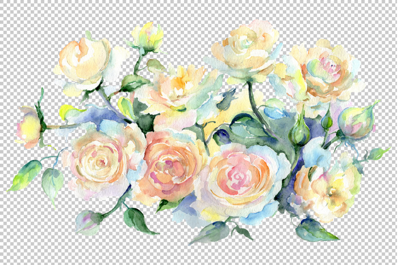 bouquet-or-yellow-roses-watercolor-png