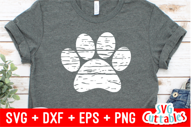 Download Distressed Paw Print | Sports Cut File By Svg Cuttables ...