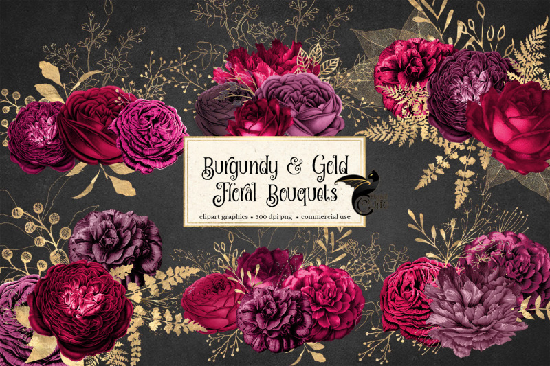 burgundy-and-gold-floral-bouquets