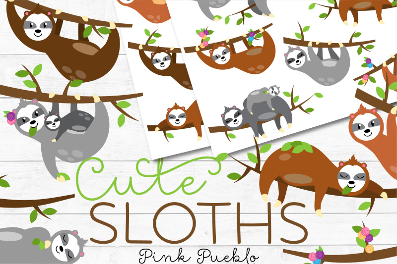 cute-sloth-clipart-and-vectors