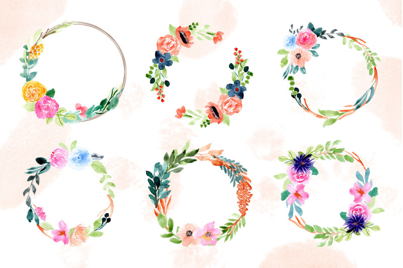 watercolor-floral-wreaths-ii