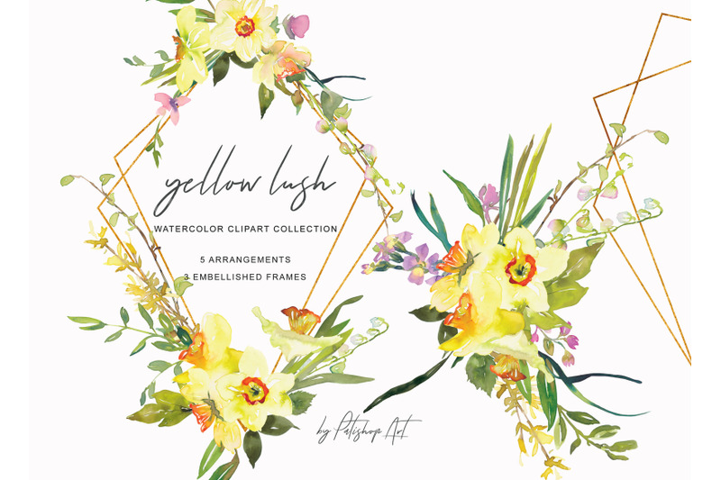 hand-painted-watercolor-daffodil-bouquets-and-frames