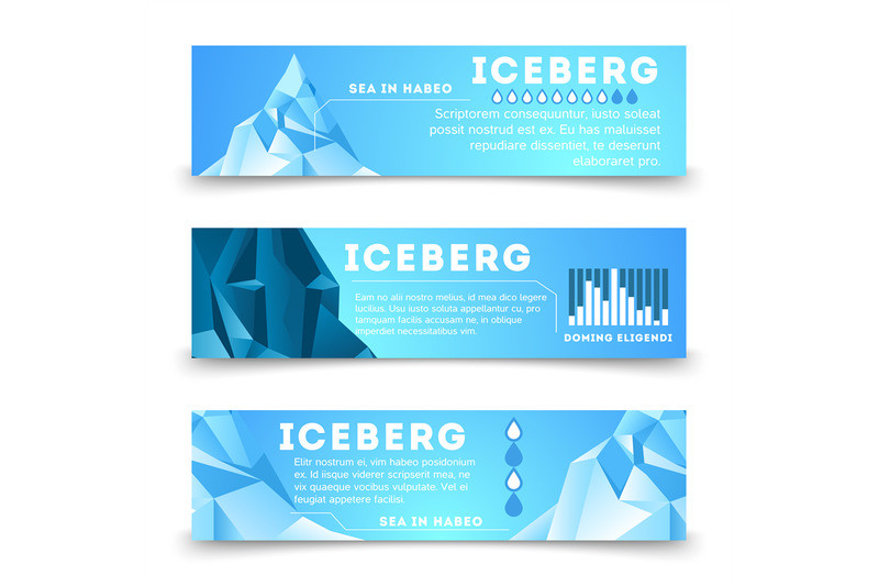 nature-information-banners-template-with-iceberg