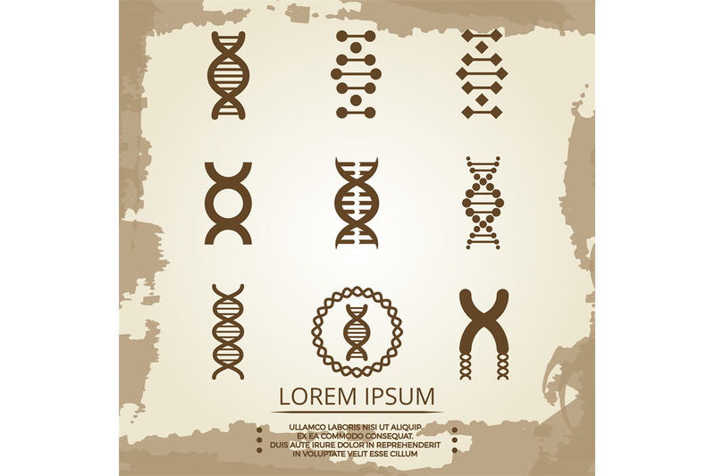 dna-vector-icons-vintage-biology-poster-with-dna-spirals