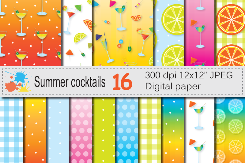 summer-cocktails-digital-paper-bright-summer-backgrounds
