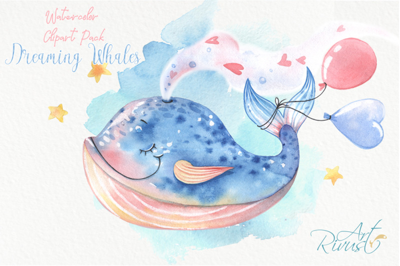 watercolor-cute-baby-whales-clipart-pack