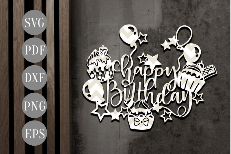 Download Happy birthday Papercut Template, Birthday Invitation Card ...