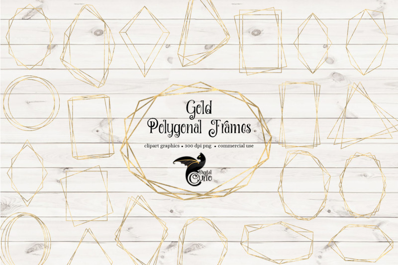 gold-polygonal-frames-clipart