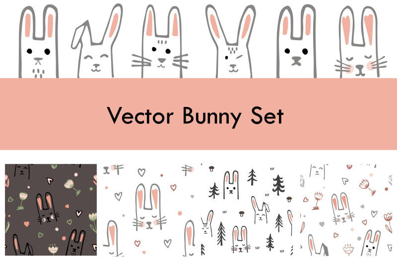 vector-bunny-set