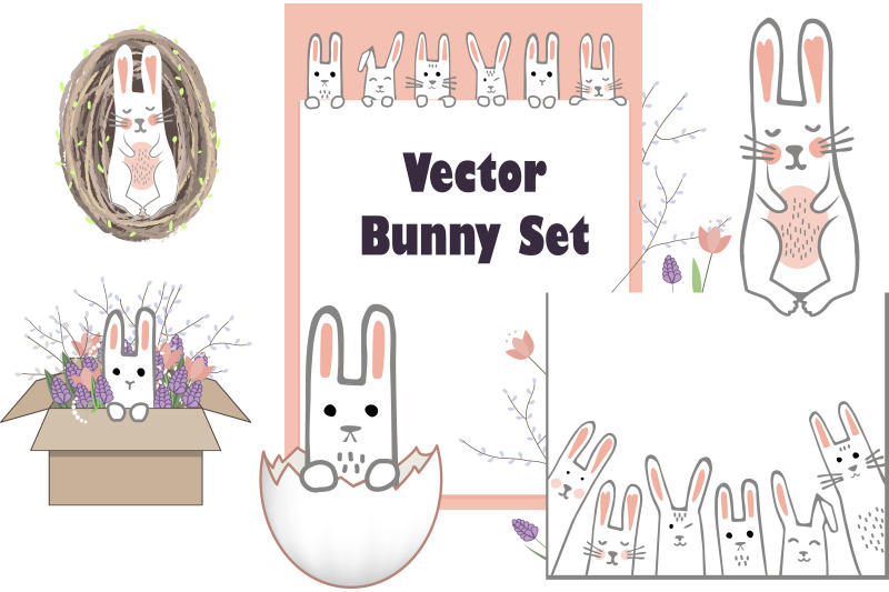 vector-bunny-set