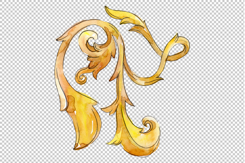 gold-monograms-watercolor-png