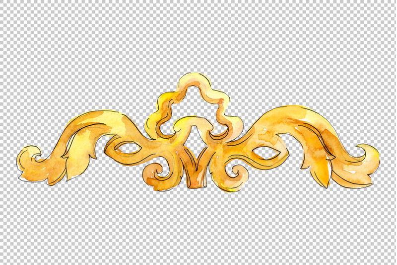 gold-monograms-watercolor-png