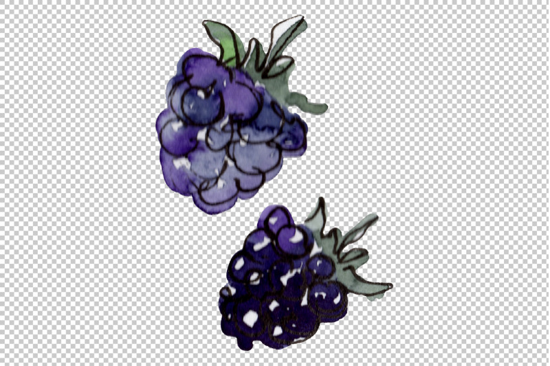 dessert-with-blueberries-watercolor-png