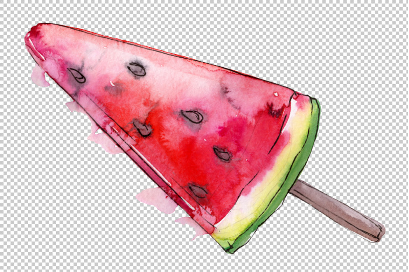 dessert-ice-cream-fruit-nbsp-watercolor-png
