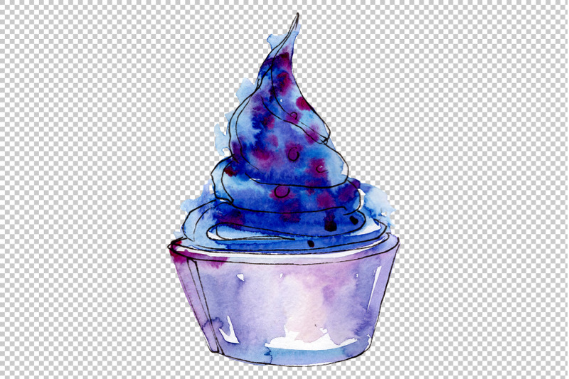 ice-cream-berry-watercolor-png