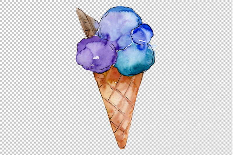 ice-cream-berry-watercolor-png