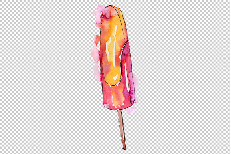 ice-cream-berry-watercolor-png