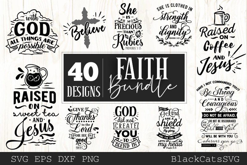 Download Faith SVG bundle 40 designs Christian SVG bundle By BlackCatsSVG | TheHungryJPEG.com