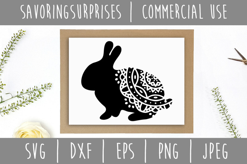 Download Mandala Easter Bunny SVG, DXF, EPS, PNG, JPEG By ...