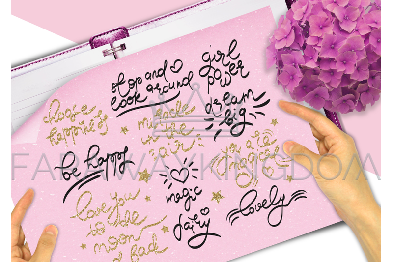 magic-notes-glitter-clipart-seamless-pattern-lettering-set