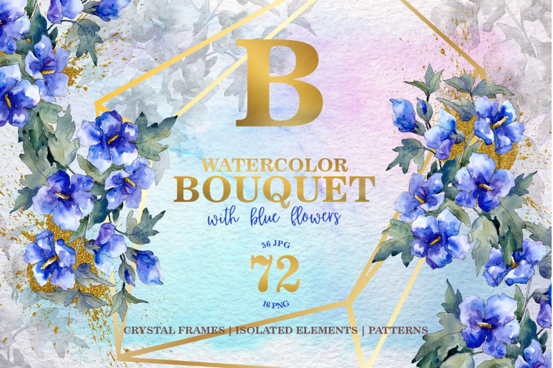bouquet-with-blue-flowers-watercolor-png