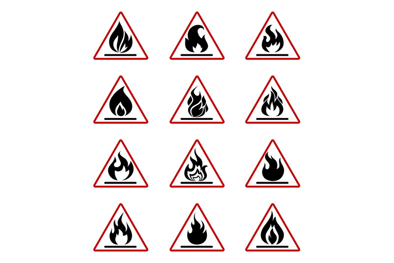 danger-fire-icons-with-flame-isolated-on-white