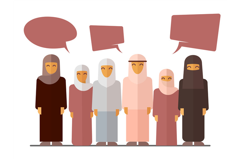 flat-arabic-women-social-concept-banner