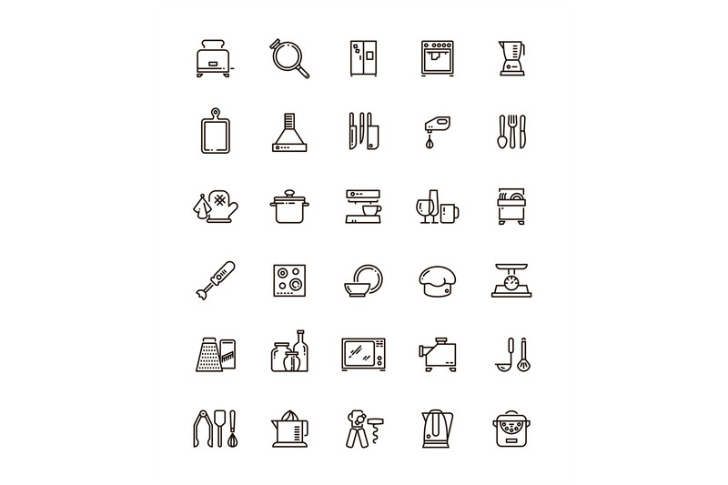 cuisine-kitchen-tools-and-appliances-line-vector-icons-restaurant-co