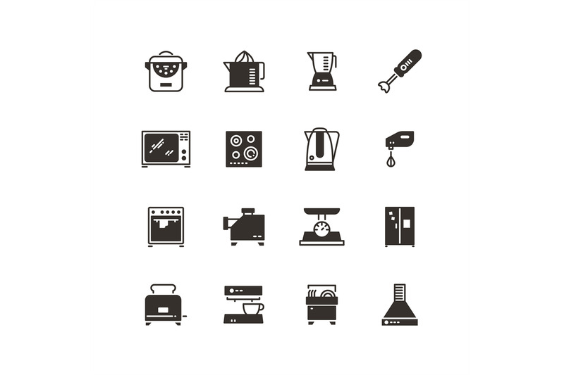 kitchen-appliances-vector-silhouette-icons-isolated