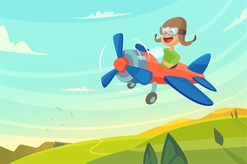 boy-flying-in-airplane-funny-cartoon-illustration