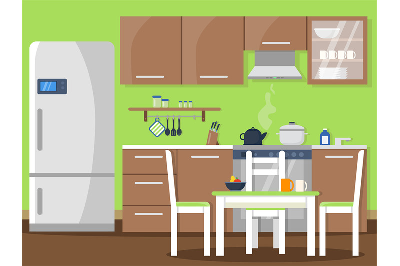 vector-flat-illustration-of-kitchen-interior