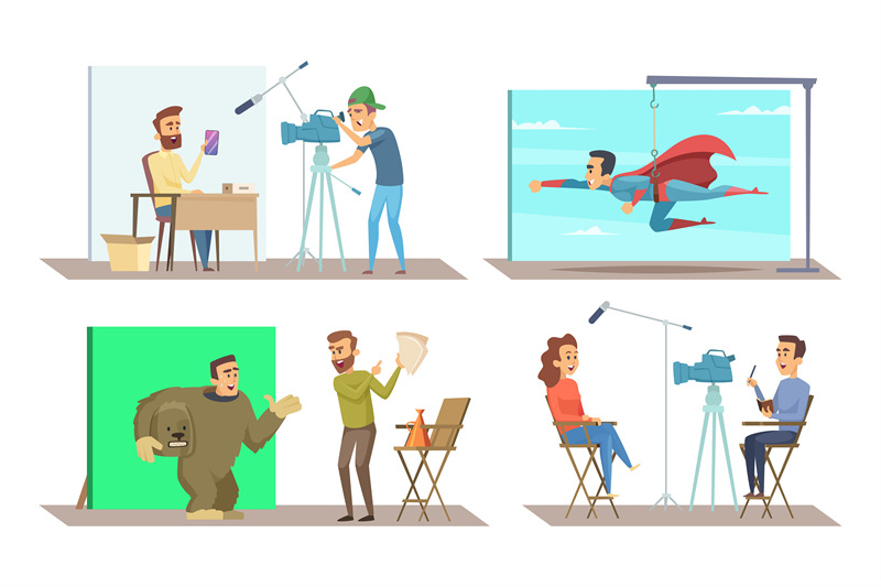 different-characters-at-movie-making-production-vector-pictures-set