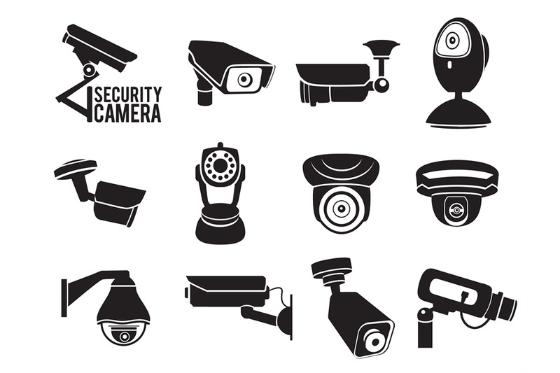 monochrome-vector-illustrations-of-security-video-cameras