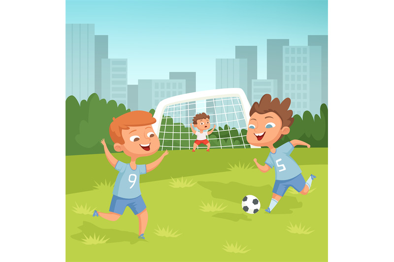 active-children-playing-football-outdoor