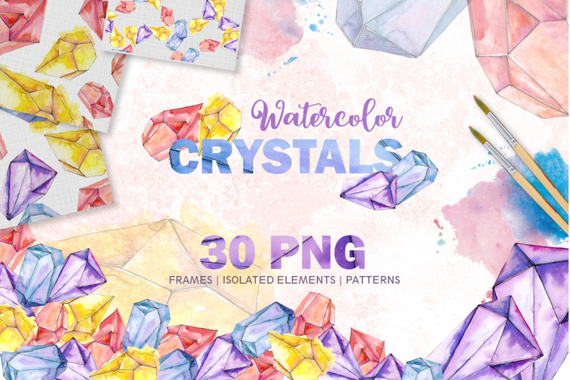 magic-watercolor-crystals-png-set