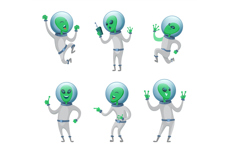 funny-aliens-standing-in-various-poses-vector-humanoids
