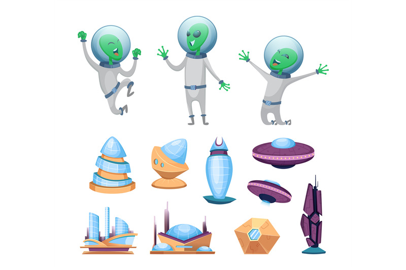 space-futuristic-buildings-and-ufo-ships-various-characters-of-aliens