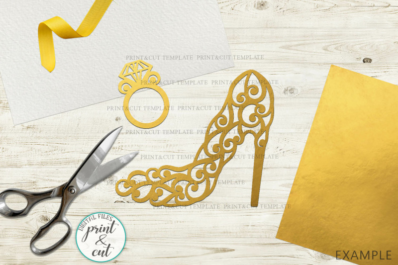 Download Floral Swirls Stylish Wedding high heel shoe for cutting ...