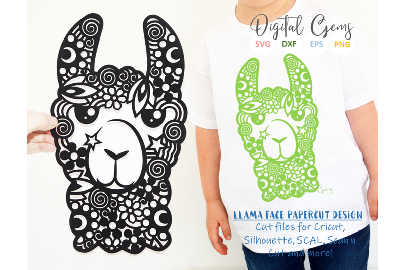 llama-face-papercut-design