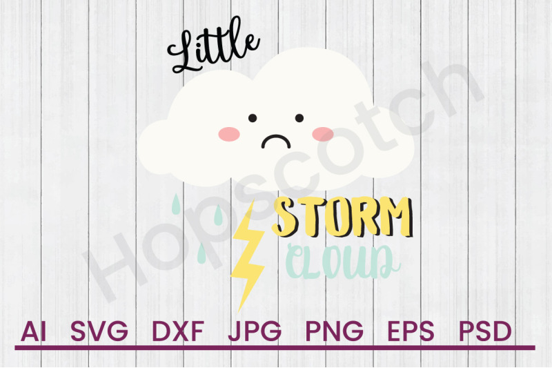 little-storm-cloud-svg-file-dxf-file