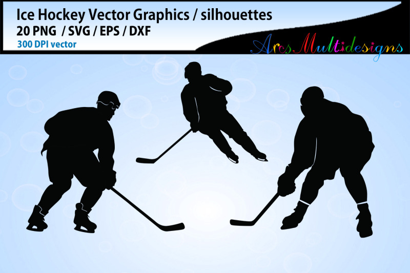 Download Ice Hockey svg silhouette bundle / ice hockey vectors By ...