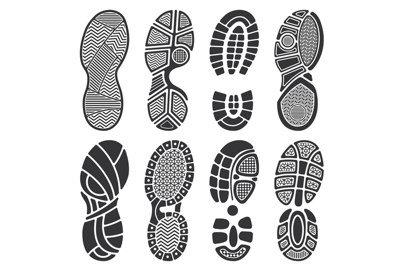 isolated-footprint-vector-silhouettes-dirty-shoes-and-sneakers-footpr