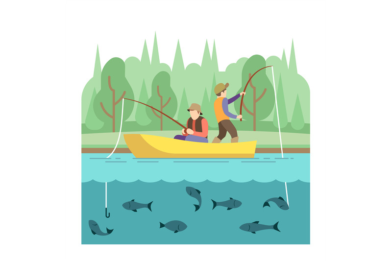 outdoor-summer-activities-fishing-sport-vector-concept