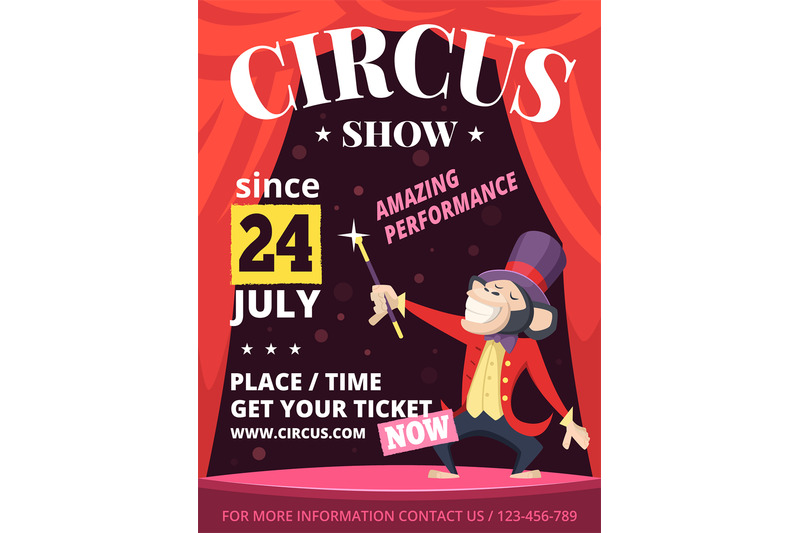 placard-of-circus-invitation-vector-poster-with-various-circus-artist
