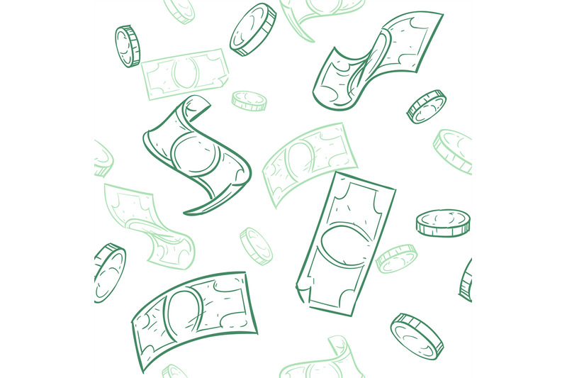 doodle-cash-flow-raining-money-seamless-vector-pattern-falling-sketc
