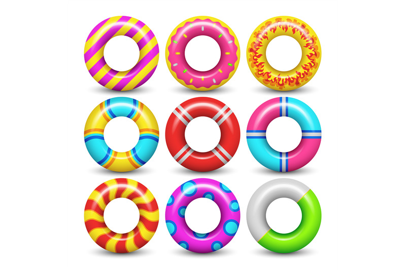 rubber-swimming-ring-isolated-vector-set